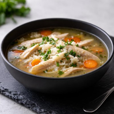 Chicken broth with white rice