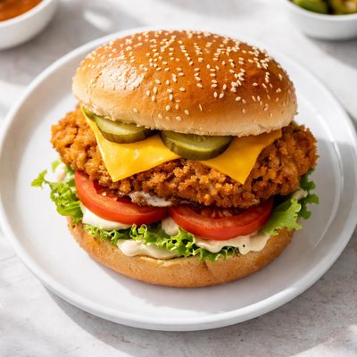 Chicken burger from pickle