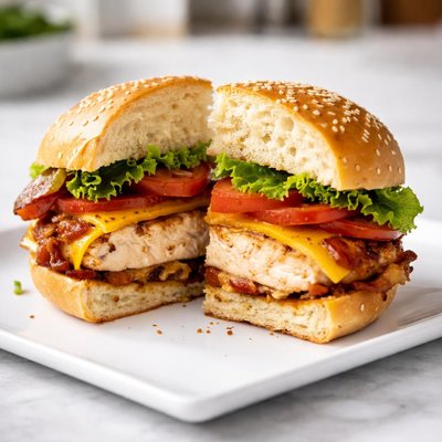 Chicken burger half