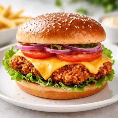 Chicken burger with cheese