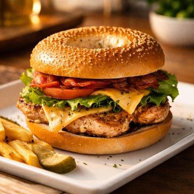 Chicken butter bagel