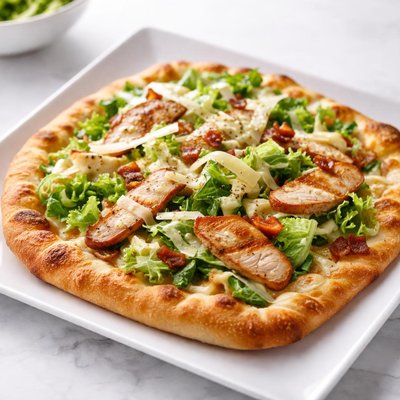 Chicken caesar salad pizza
