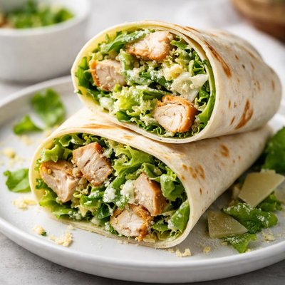 Chicken caesar salad wrap