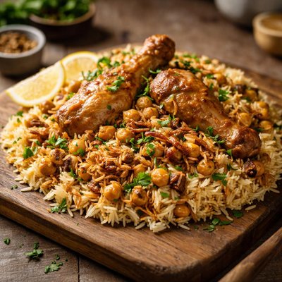 Chicken chana biryani