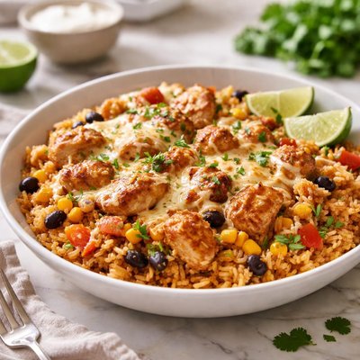 Chicken cheese and rice