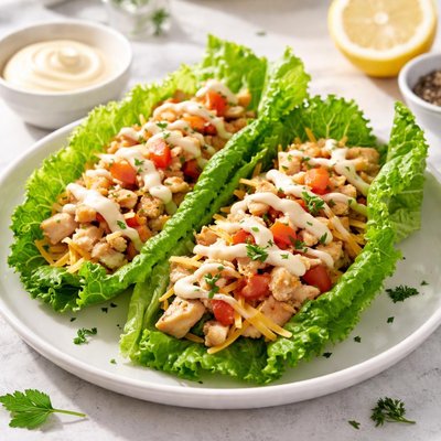 Chicken cheese mayo lettuce wrap