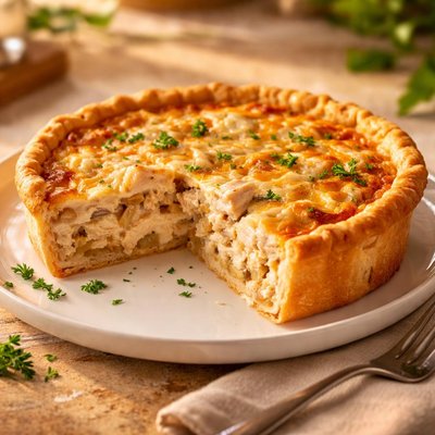 Chicken cheese quiche
