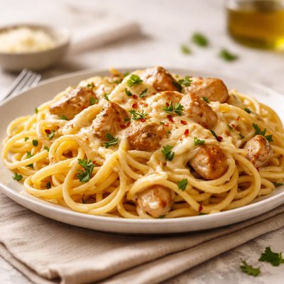 Chicken cheese spaghetti