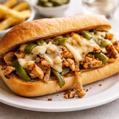 Chicken cheesesteak sandwich