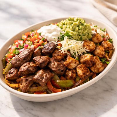 Chicken chipotle no rice no beans extra steak