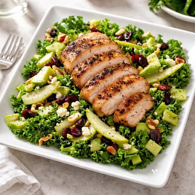 Chicken chop celery apple and kale salad