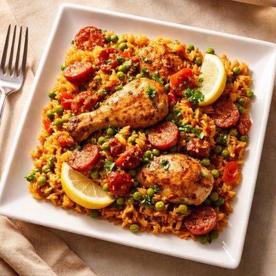 Chicken chorizo paella