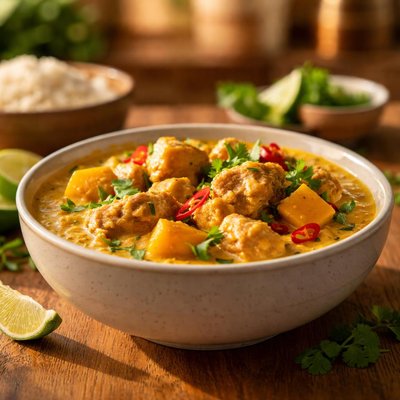 Chicken coconut curry with mango
