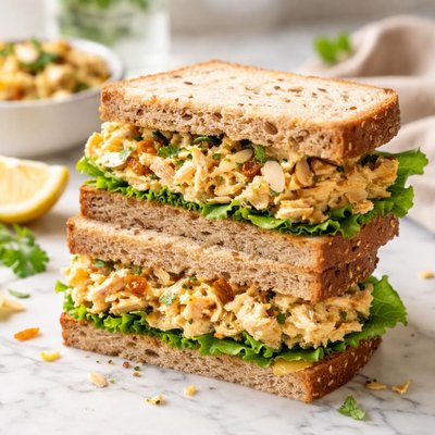 Chicken coronation sandwich