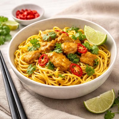 Chicken curry with noodles