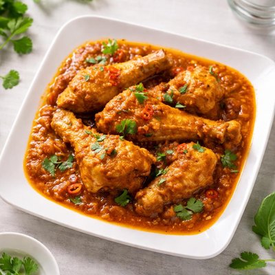 Chicken curry without oil