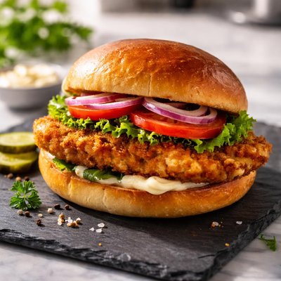 Chicken cutlet on a role