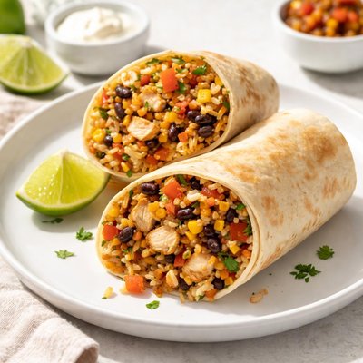 Chicken dinner burrito