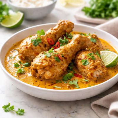 Chicken drumstick with curry sauce