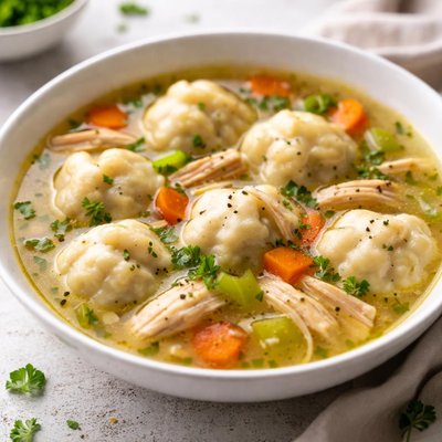 Chicken dumpling soup