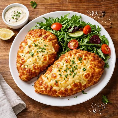 Chicken escalope with cheese
