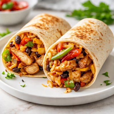 Chicken fajita burrito