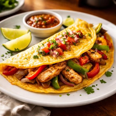 Chicken fajita omelette