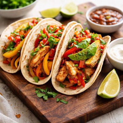 Chicken fajita soft tacos