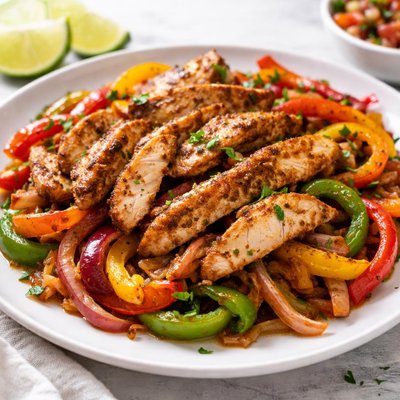 Chicken fajitas no tortillas