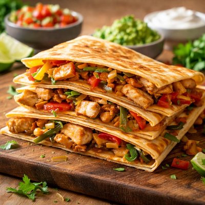 Chicken fajitas quesadillas