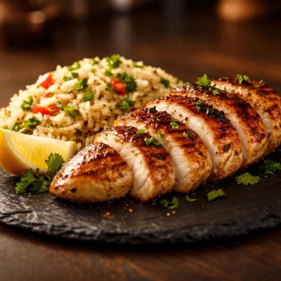 Chicken fillet and rice