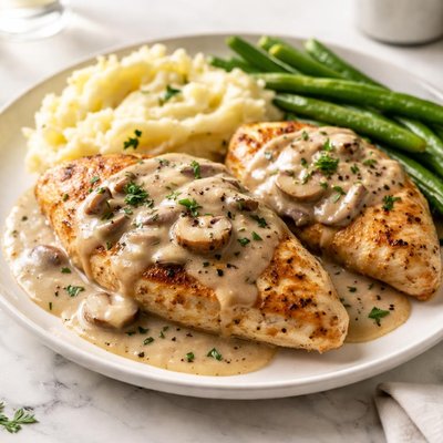 Chicken fillet with gravy