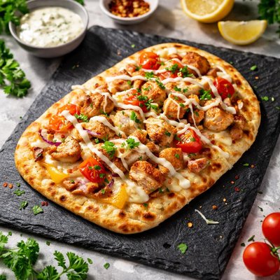 Chicken flatbread melt