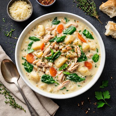 Chicken gnocci soup