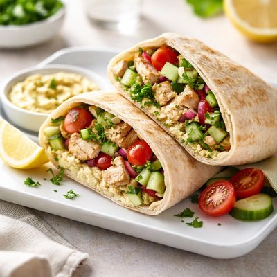 Chicken hummus pita wrap