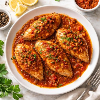 Chicken in ajvar sauce