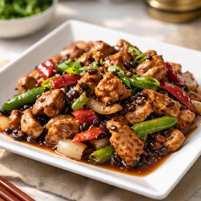 Chicken in black bean sauce