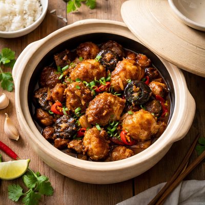 Chicken in clay pot