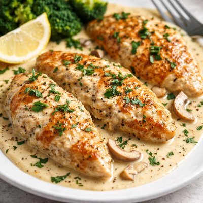 Chicken in cream sauce