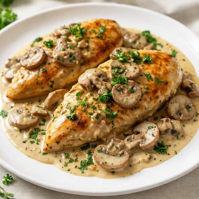 Chicken in creamy mushroom sauce