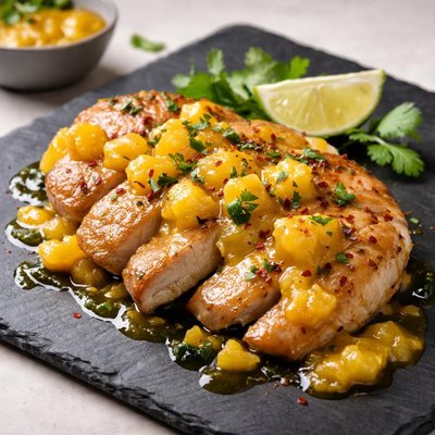 Chicken in mango sauce
