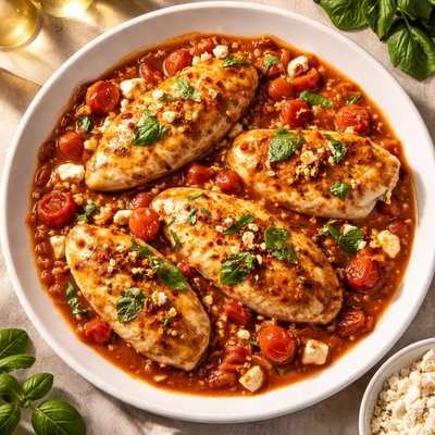Chicken in tomato feta sauce