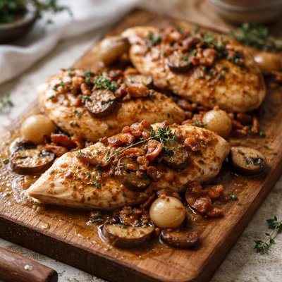 Chicken in wine sauce