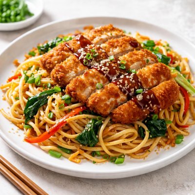 Chicken katsu noodles