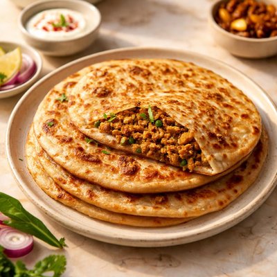 Chicken kheema paratha