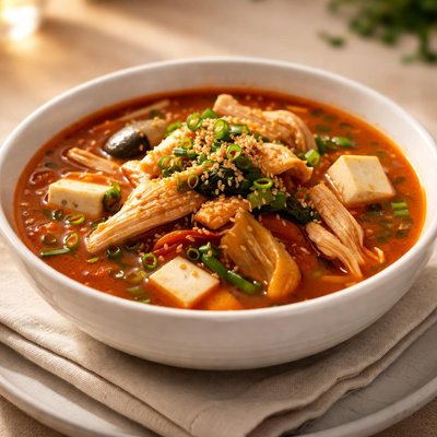 Chicken kimchi soup