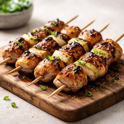 Chicken leek yakitori