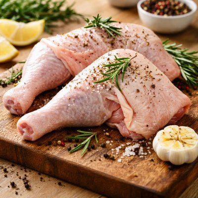 Chicken leg back attached