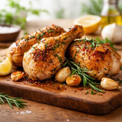 Chicken leg garlic roasted