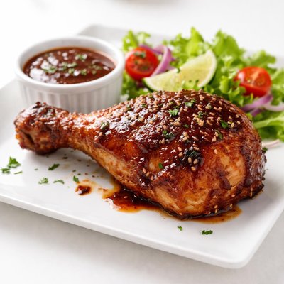 Chicken leg with barbecue sauce